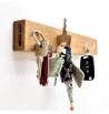 Barre range-clés aimanté en bois de chêne massif porte-clefs