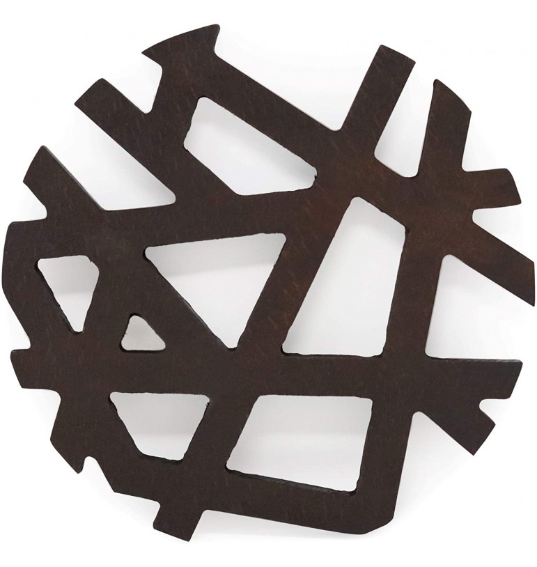 Dessous de plat motifs géométriques en bois marron