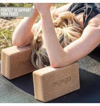 Bloc pour poses de yoga en bois liège Myga écorce yin léger