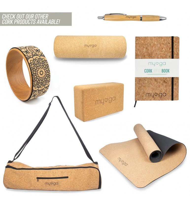Tapis De Yoga En Liège Naturel PARENCE 183x65x7mm - Antidérapant Écologique Avec Sangle Transport