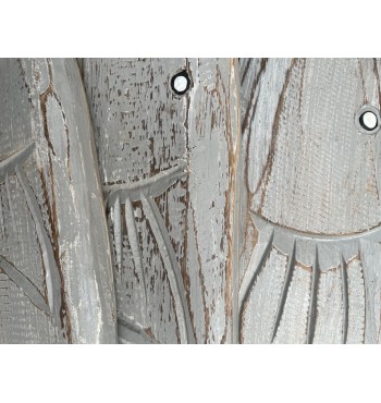 Décoration murale 3 poissons gris en bois cordelette accrocher pendre