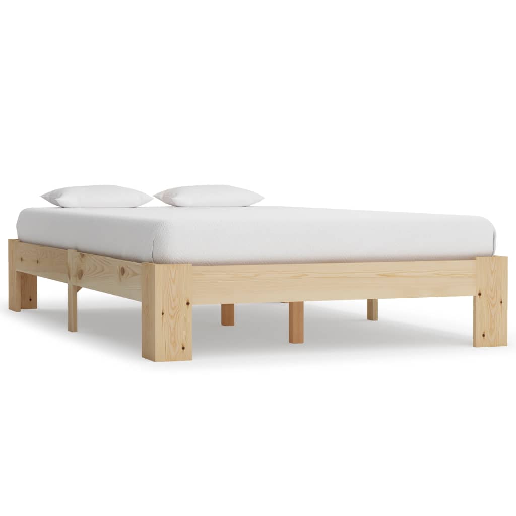 Cadre de lit en bois de pin massif lattes contreplaqué dimensions matelas 120 x 200 vendu sans matelas