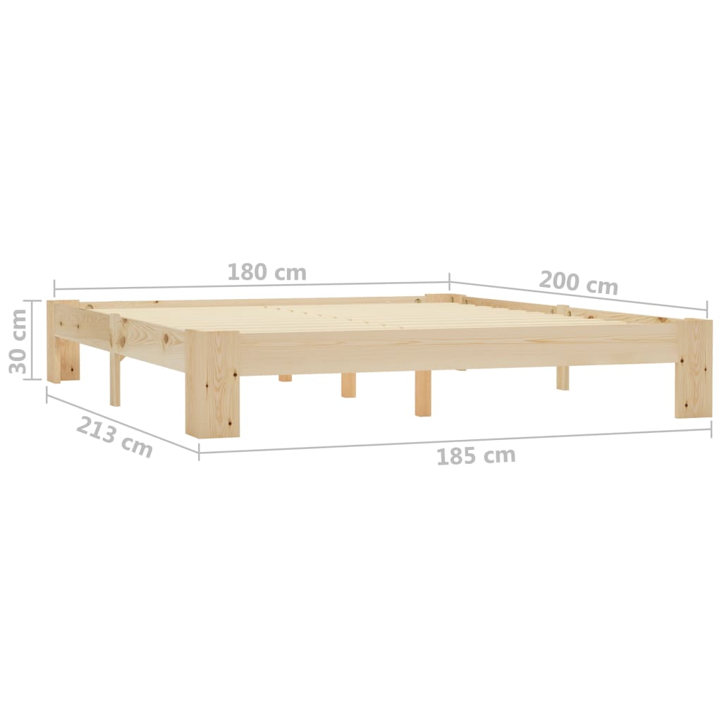 dimensions Cadre de lit Bois de bois de pin massif vendu sans matelas lattes contreplaqué 180 x 200 cm