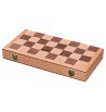 Cassette de rangement pions jeu d'échecs en bois de noyer et hêtre maqueterie case 43mm