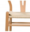 Chaise Wishbone dossier Y en bois hêtre massif corde tressée design scandinave vannerie