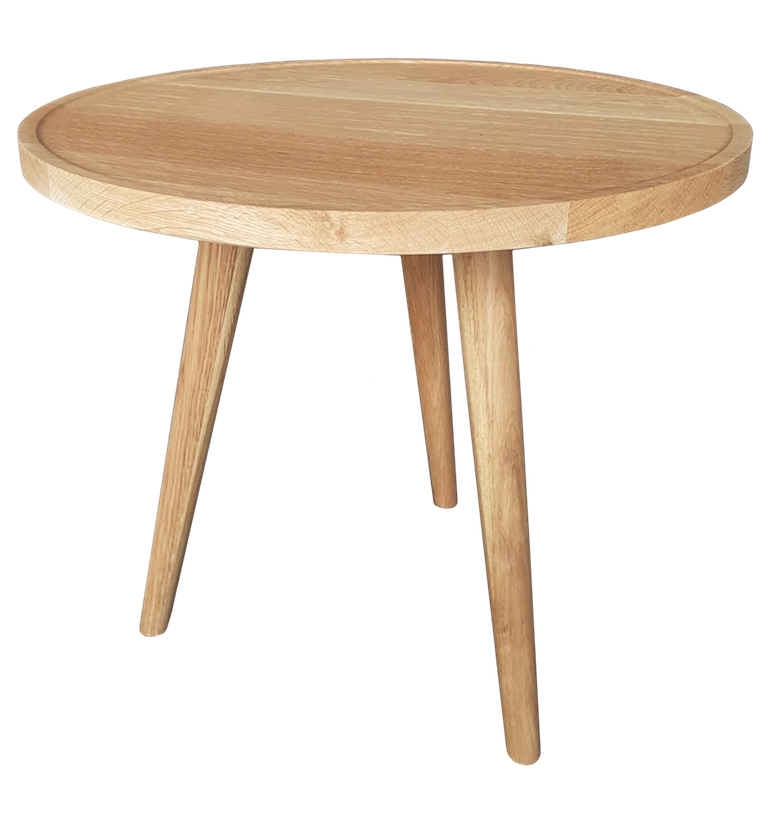 Table d'appoint ronde en bois chêne massif blond clair table basse style scandinave