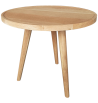Table d'appoint ronde en bois chêne massif blond clair table basse style scandinave