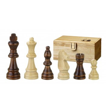 Boite de pièces pions jeu d'échecs Remus 64mm bois aulne massif Philos