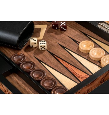Jeu de backgammon boite coffret rangement fermeture magnétique placage bois de rose