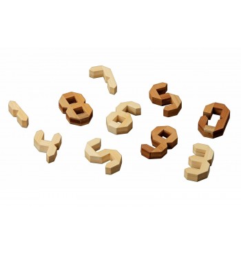 Jeu réflexion de puzzle Tricky Numbers en bois bambou philos
