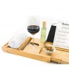 Plateau repos bain baignoire universelle réglable bois en bambou tabelle verre vin hydrofuge