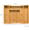 dimensions Range-couverts extensible 33,5 profondeur bois en bambou universel budu 28 à 45 cm