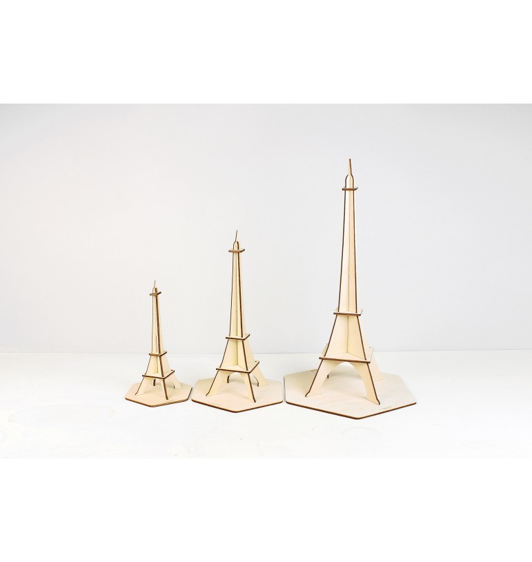 Tour Eiffel à construire en bois de bouleau taille moyenne