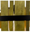 Lustre luminaire Amarante rond en métal noir et lamelles de bois contreplaqué c-création