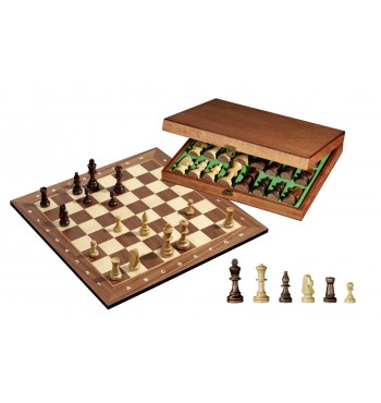 jeu d'échecs de tournoi case 50mm bois peuplier érable boite philos