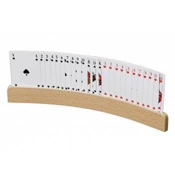 Porte-cartes à jouer 33 cm en bois de hêtre courbe placage philos