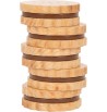 Jeu rôle boite de biscuits ronds chocolat en bois massif nappés