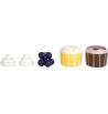 Service à thé, café et pâtisseries magnétiques aimant couleurs bois dinette jeu jouet cakes