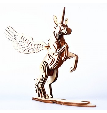 Maquette Pegase ou licorne en bois contreplaqué montage assembler pièces jouet