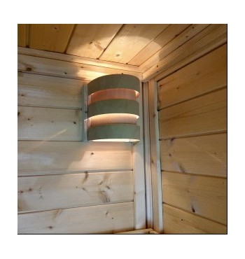 Lampe applique en bois de frêne et de hêtre massif contreplaqué brut couleurs clair sauna