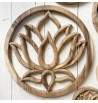 Sculpture fleur de lotus balinaise en bois artisanat bali symbole vie pureté