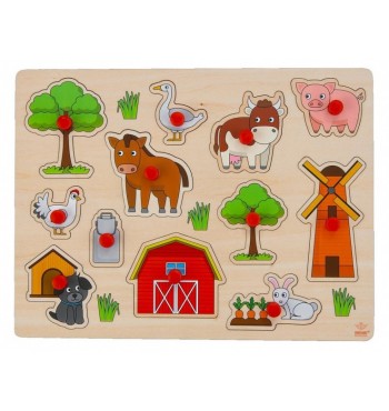 Lot 2 puzzle bois animaux de compagnie - Les Petits Genies | Beebs