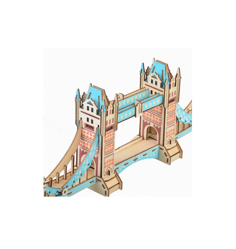 Maquette pont Tower Bridge en pièces de bois découpées au laser big ben