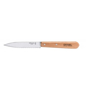 Coffret lot 4 couteaux essentiels en cuisine Opinel couteau cranté dents  bois hêtre
