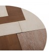 Table d'appoint ronde en marqueterie de bois basse couleurs