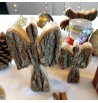 Décoration Ange en bois pin massif avec écorce Noël table sapin