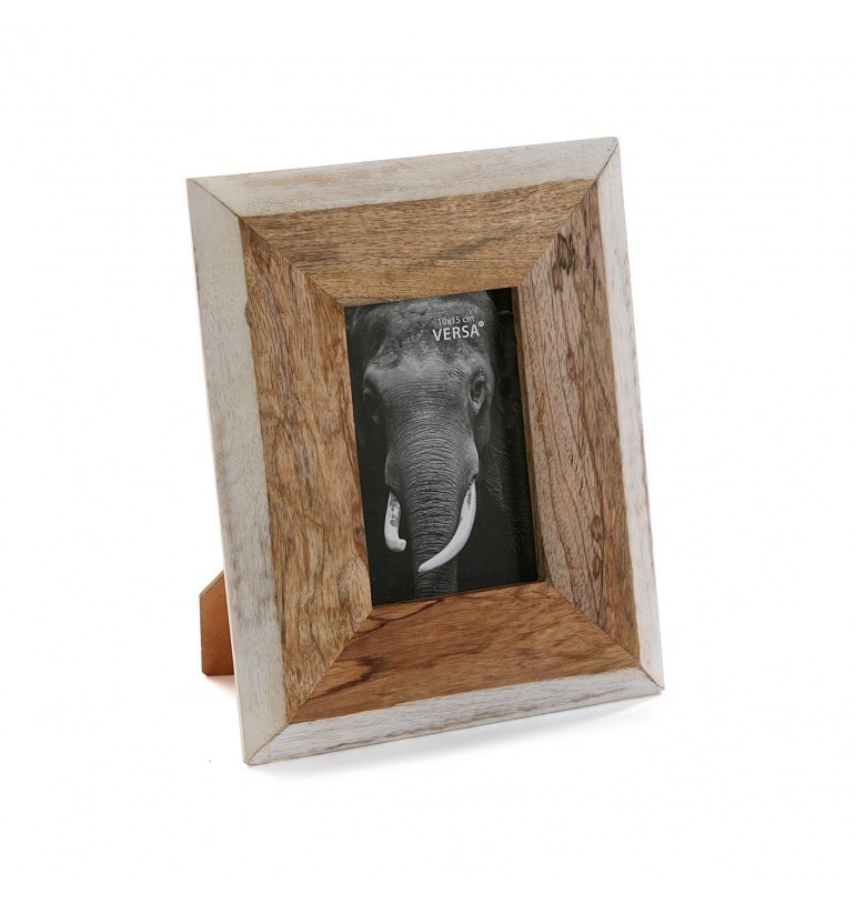 Cadre photo biseau blanchi enbois  manguier massif 10 X 15 cm