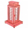 Maquette cabine téléphonique rouge en pièces de bois fsc britannique anglaise londres