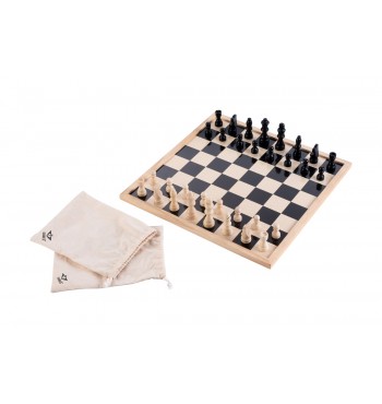Jeux d'échecs et de dames 2 en 1 plateau retournable  échiquier damier sacs cotons pions