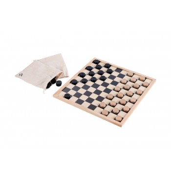 Jeux d'échecs et de dames 2 en 1 plateau retournable  échiquier damier sacs cotons pions