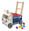 Chariot de marche Police & cubes en bois puzzle couleurs rangement