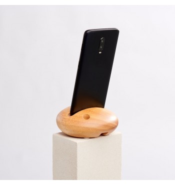 Amplificateur de son & support de smartphone bois bambou naturel massif dzukou