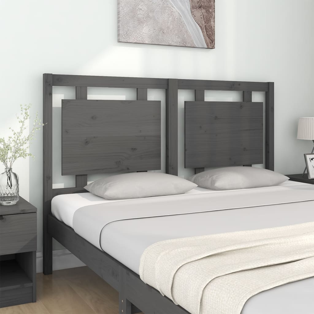Tête de lit asiatique grisée 145cm bois pin massif lamellé collé couleur lasure gris
