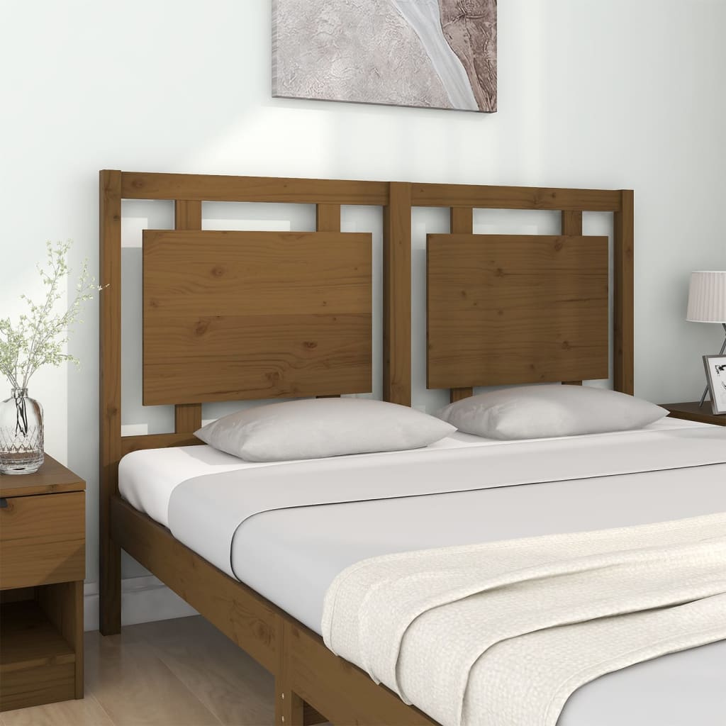 Tête de lit asiatique grisée 145cm bois pin massif lamellé collé couleur lasure marron