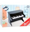 boite Piano noir miniature en bois laqué musique notes instrument touches