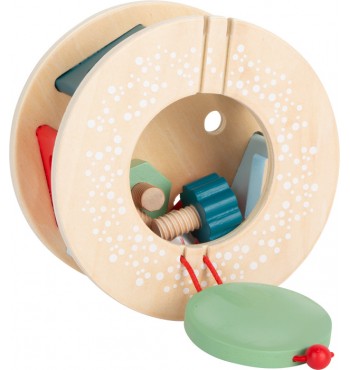 jeu Escargot à tirer avec roue puzzle vis forme bois rond couleur réservoir