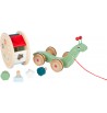 jeu Escargot à tirer avec roue puzzle vis forme bois rond couleur pièces