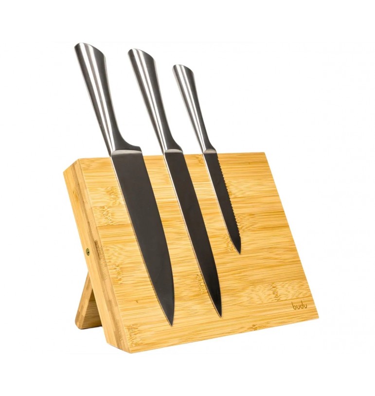 1 Pc porte-couteau aimant fort en bambou pour la cuisine à