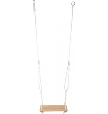 Kit de balançoire avec siège, barre et anneaux bois massif corde réglables