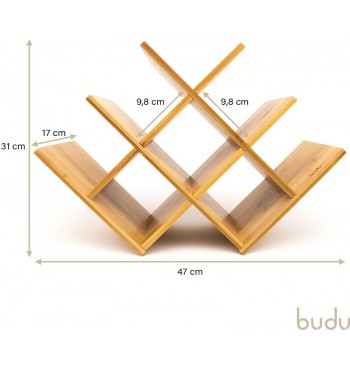 dimensions Range-bouteilles porte vin à poser 8 places en bambou massif fsc budu