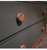Bouton de meuble en bois de hêtre et rotin massif vis filetage tiroir placard