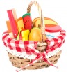 Panier de picnic de jeu bois pique nique tartine sandwich pomme tranches légumes