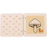 Livre bébé motifs déco Lex en bois formes dessin apprentissage relief champignon