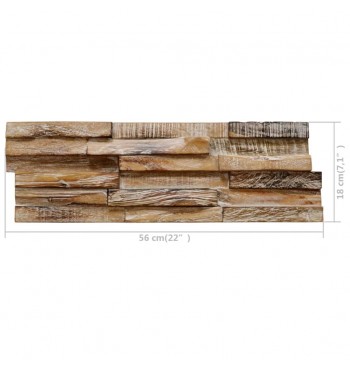 dimensions Panneaux décoratifs muraux à relief 1,01 m² en teck blanchi