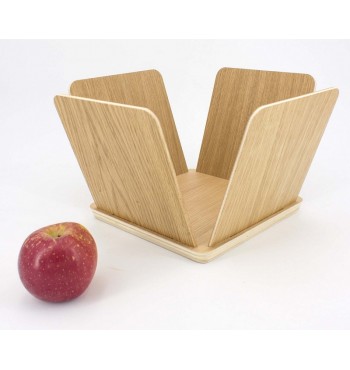 Corbeille à fruits carrée design à monter et démontable bois placage chêne rein mere