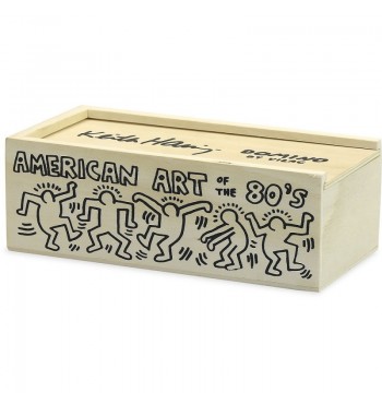 Jeu dominos société en Keith Haring en bois jouets bois vilac couleurs